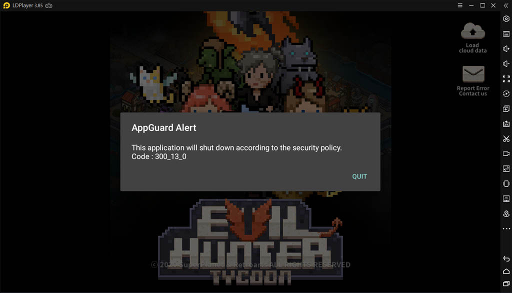 AppGuard Alert Evil Hunter Tycoon