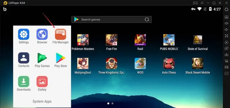 Open File Manager On LDPlayer