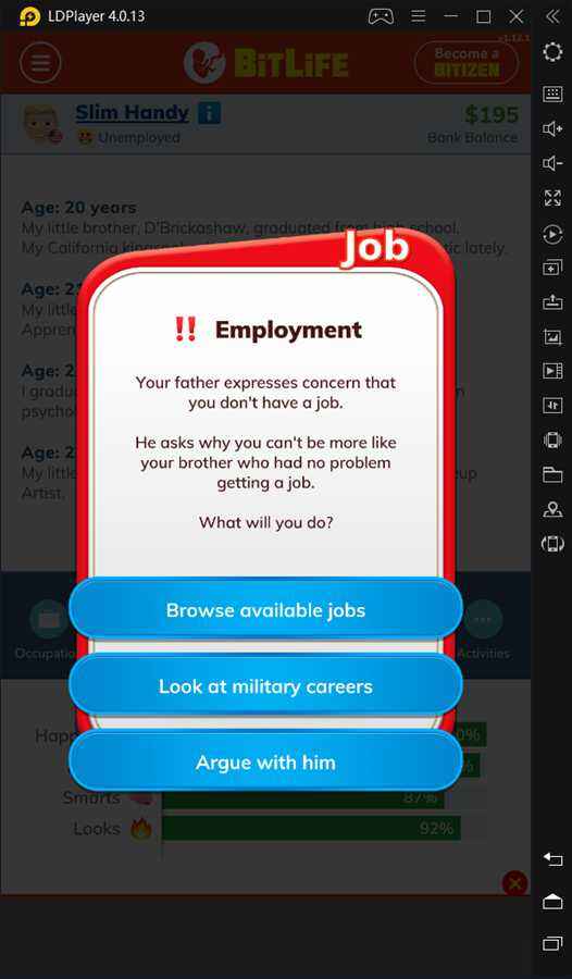 Text Adventure Bitlife