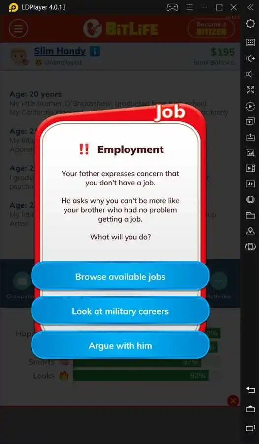 Text Adventure Bitlife