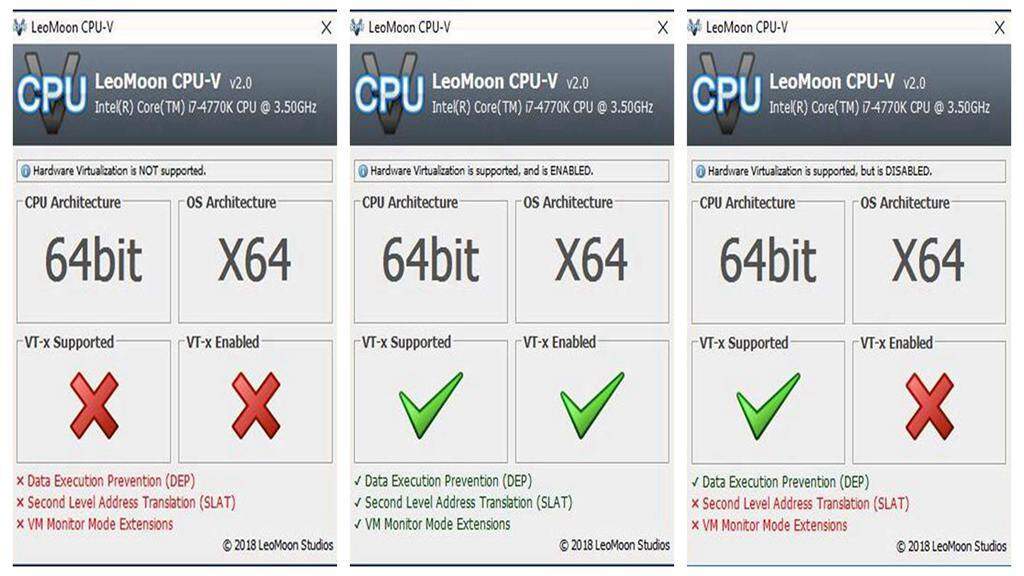 use leomoon cpu v to check vt