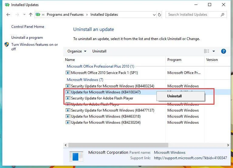 قم بإلغاء تثبيت تحديث KB4100347 لنظام التشغيل Windows10 لتحسين أداء وحدة المعالجة المركزية بنسبة 10٪