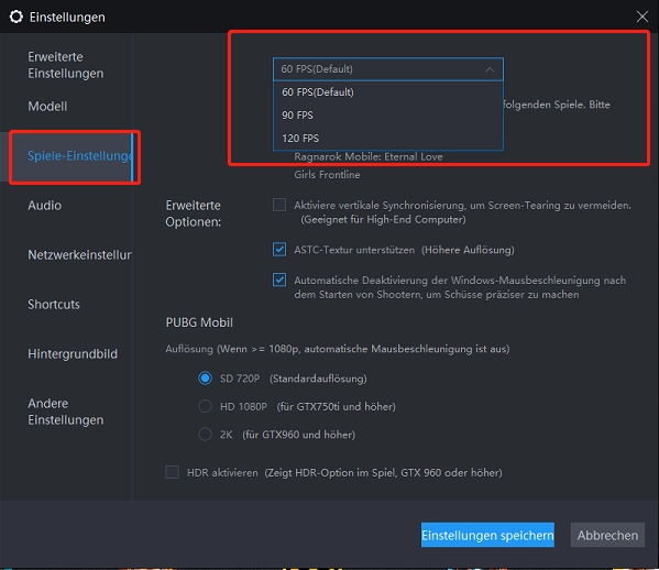 All die Einstellungsanleitung von Hohe FPS/Grafik für Android-Emulator