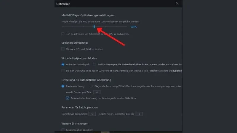 Wie man von LDPlayer angebotene FPS-Einstellungen verwendet