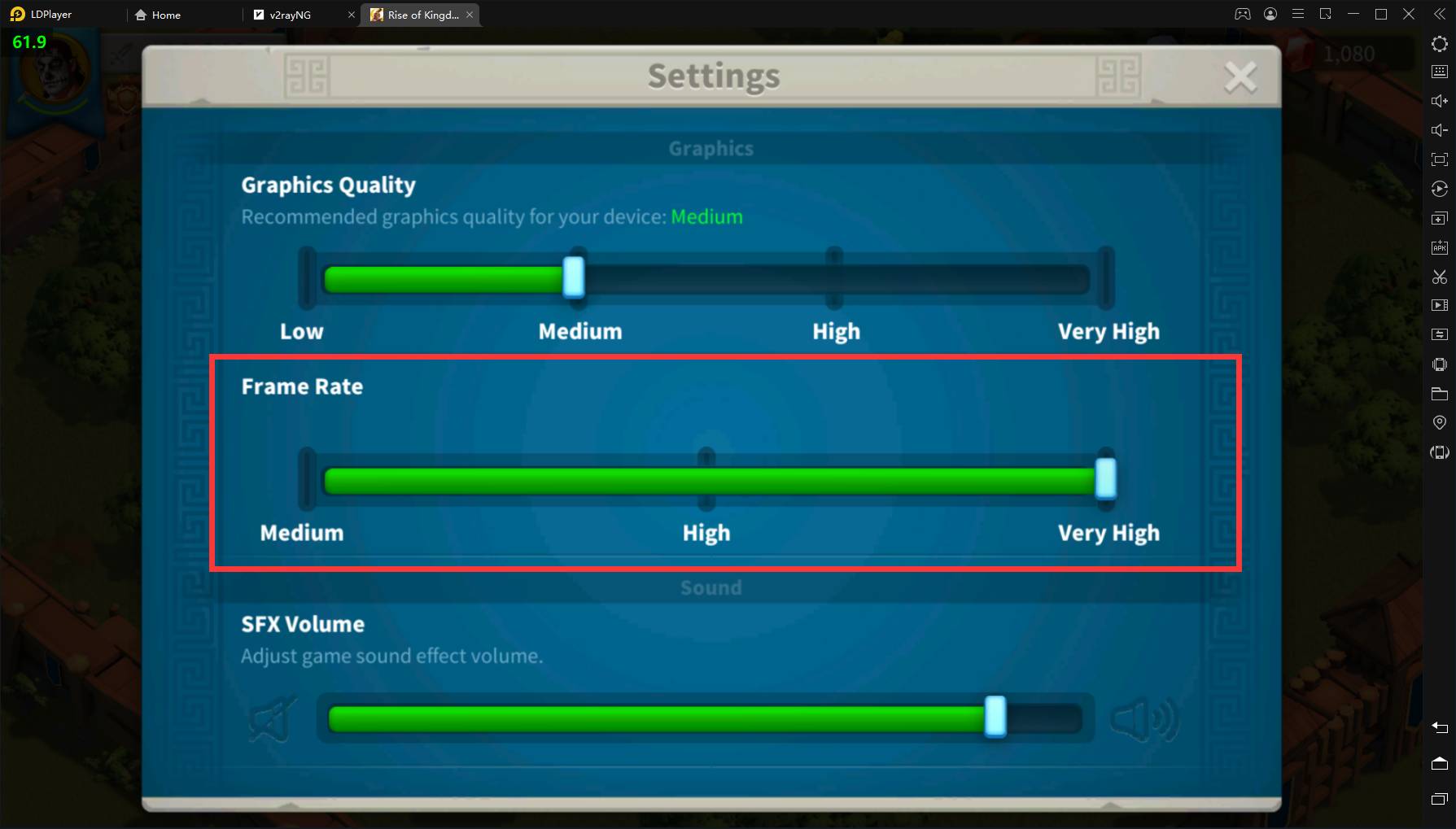 How to enhance perforamce of Rise of Kingdoms on PC with LDPlayer
