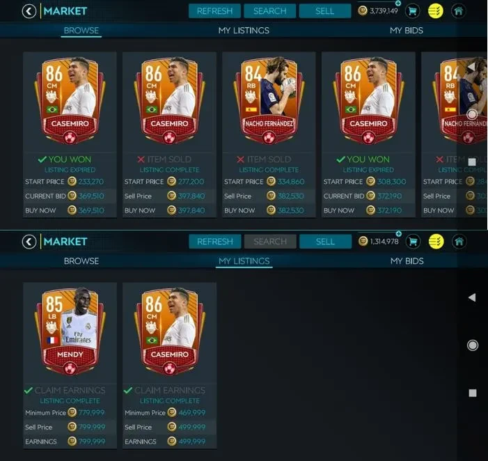 FIFA Mobile 21 Real Madrid Players