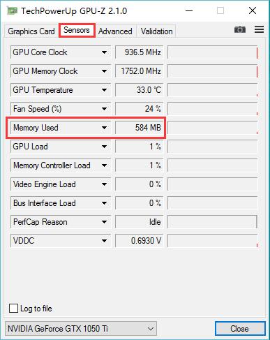 How to see how much graphics memory is being used