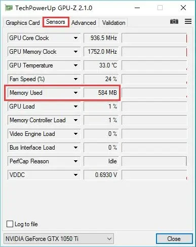 How to see how much graphics memory is being used