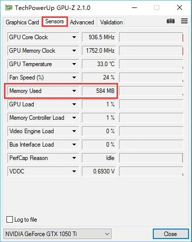 How to see how much graphics memory is being used
