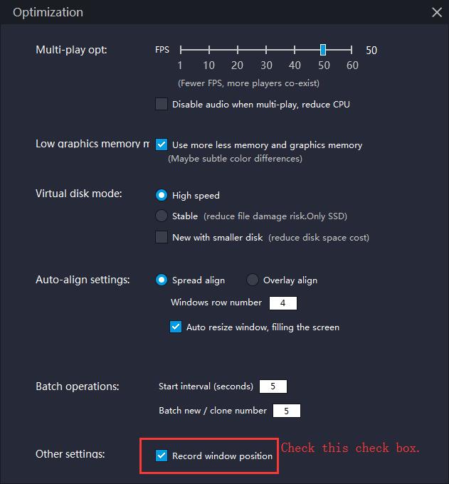 Remember the position and size of LDPlayer windows