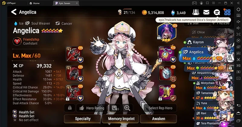 Epic Seven: Angelica Build