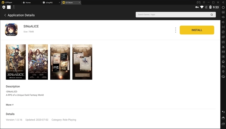 Search and download SINoAlice from LD Store