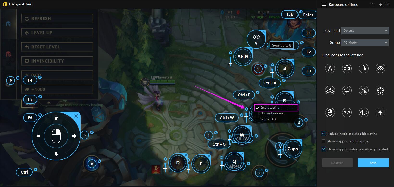 A detailed introduction to key mapping of League of Legends: Wild Rift