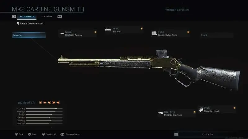 CODM Golden Gunsmith MK2