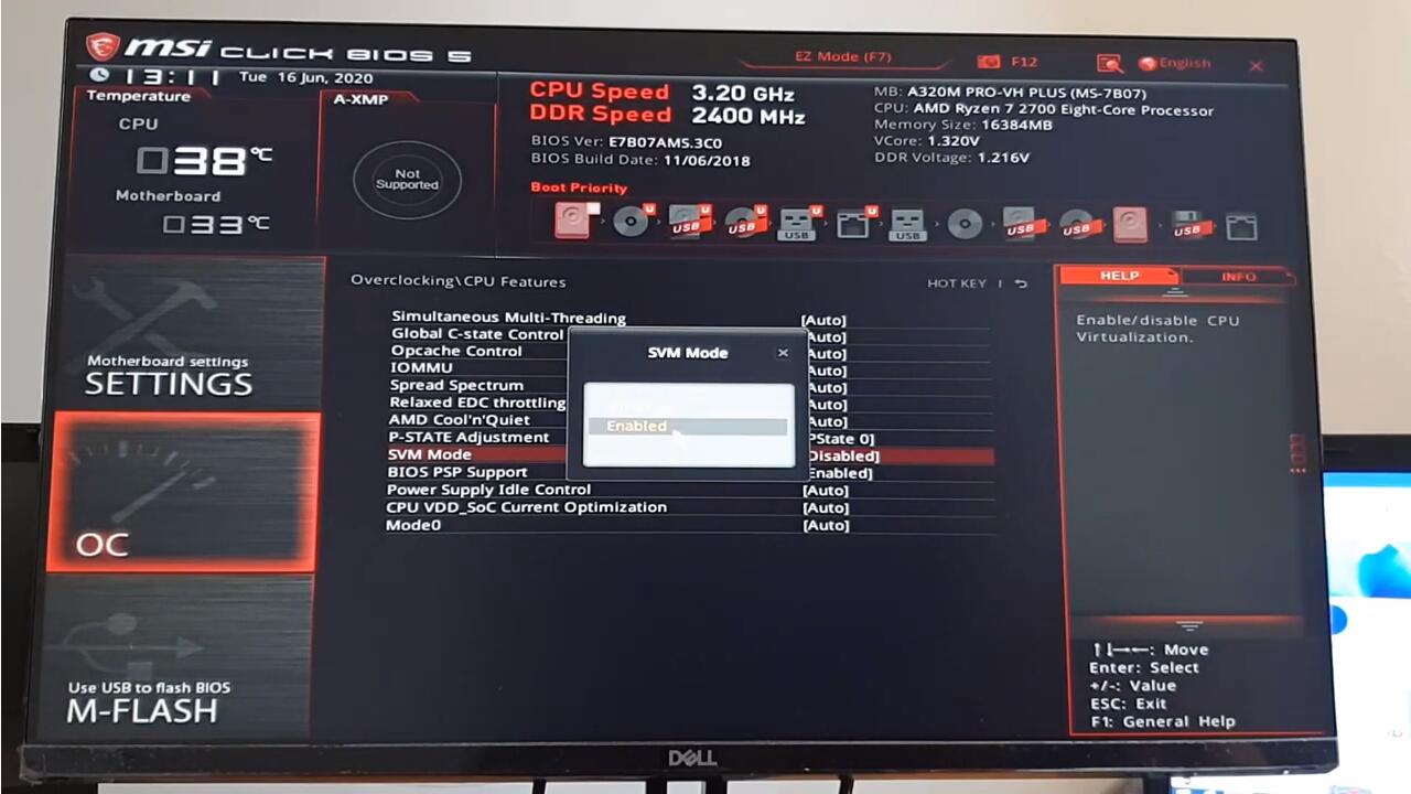 Enable Virtualization Technology (VT) on MSI computer and motherboard