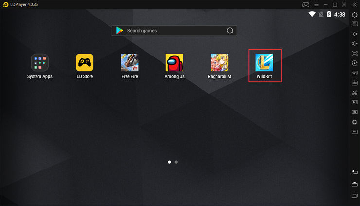 Install League of Legends Wild Rift on PC with LDPlayer