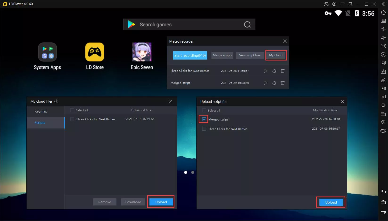  Scripts in LDPlayer's Cloud Service