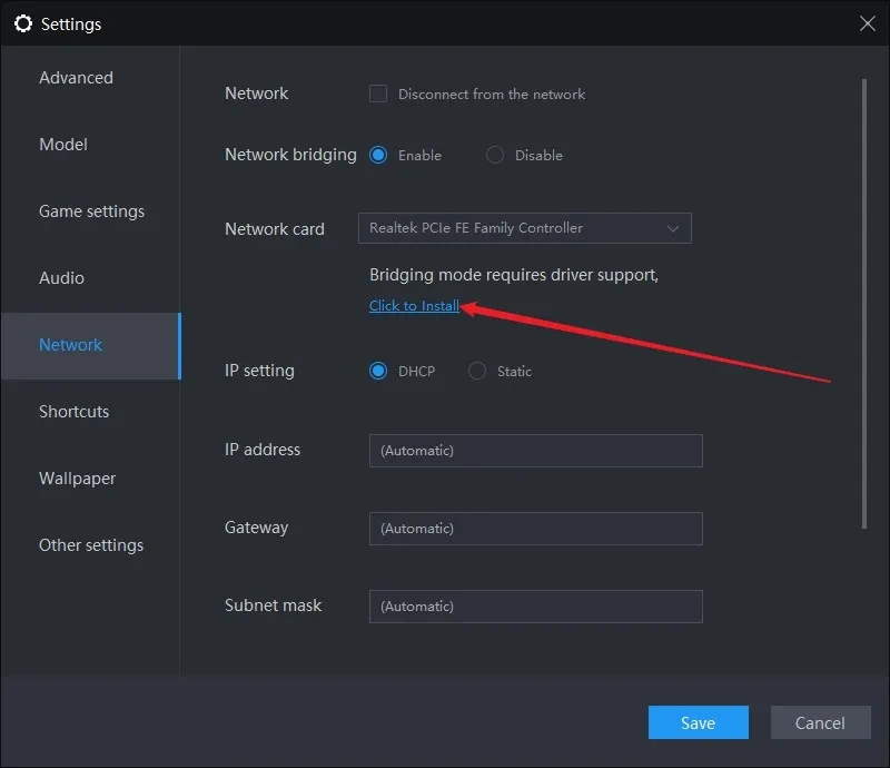 A solution to the problem that the installation of bridged networking driver failed