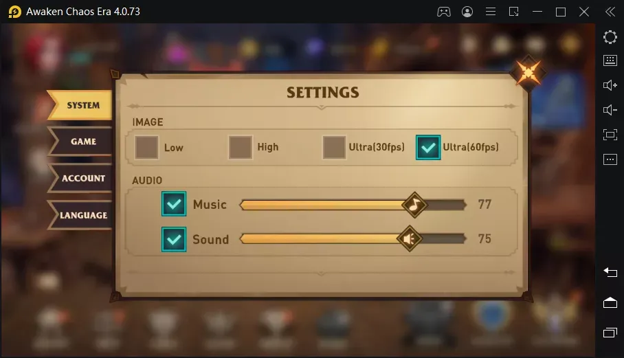 Awaken Chaos Era Settings