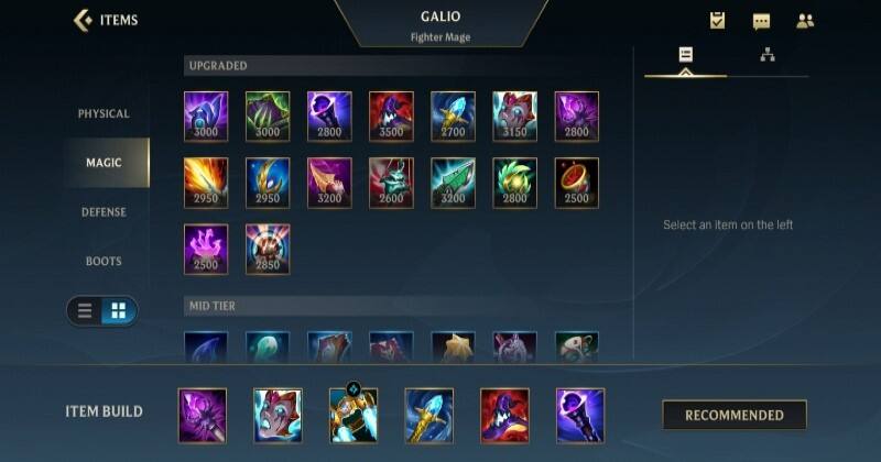 LOL Wild Rift Galio Item Builds