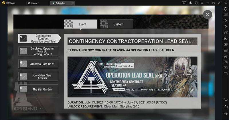 Arknights Contingency Contract Season Operation Lead Seal is Coming Soon