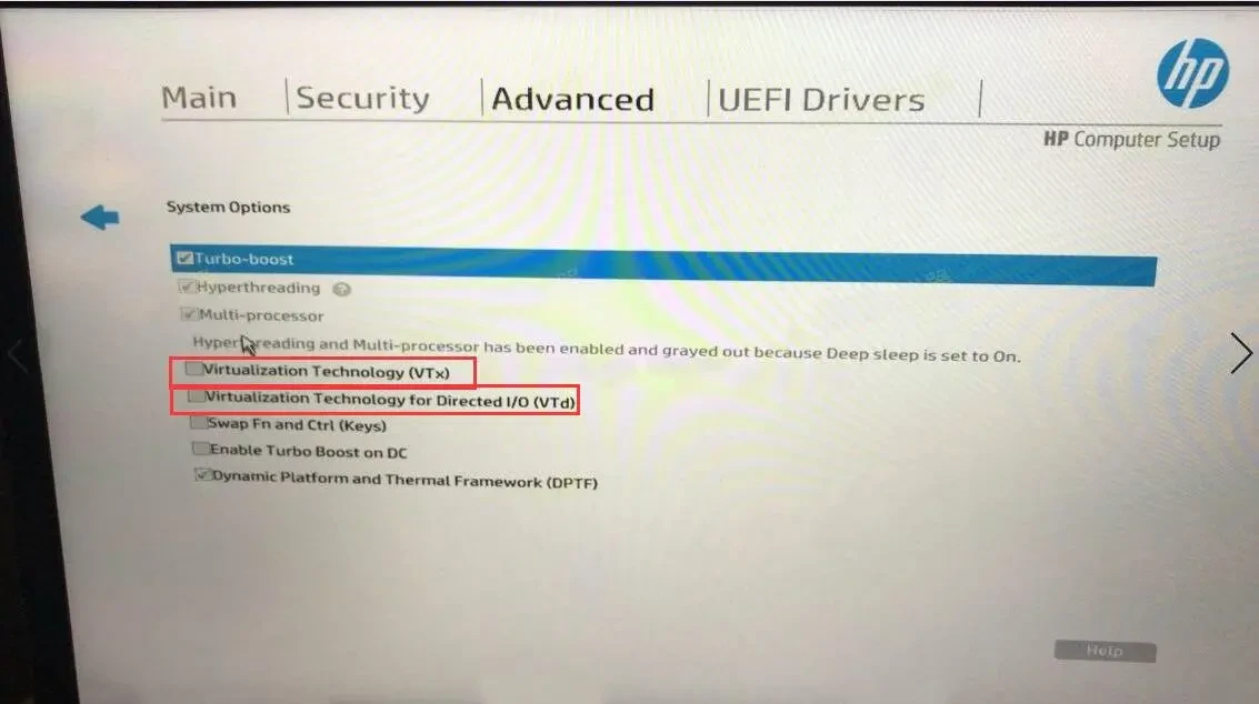 Enable Virtualization Technology (VT) on HP desktop and laptop