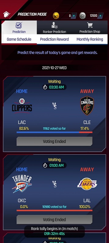 NBA NOW 22 Prediction Mode