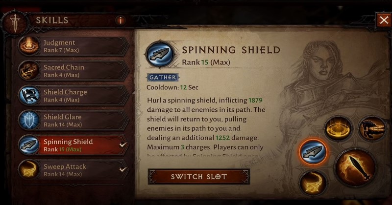 crusader spinning shield