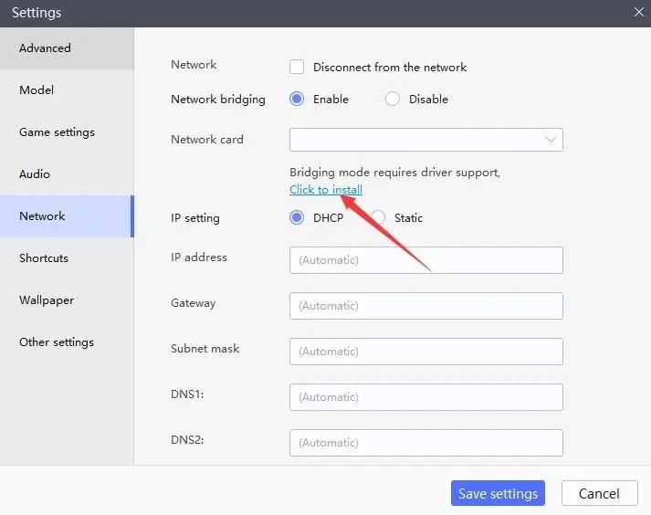 How to set up network bridging on the Android emulator LDPlayer