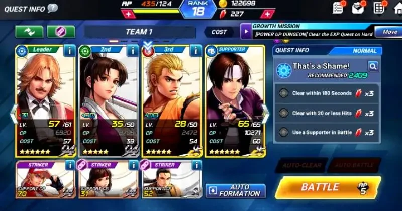 The King of Fighters Beginner Tips to Level up Fast