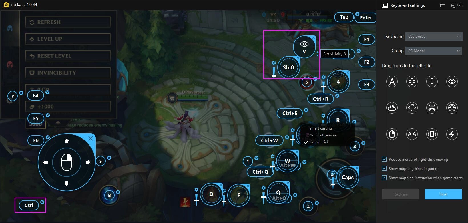 A detailed introduction to key mapping of League of Legends: Wild Rift