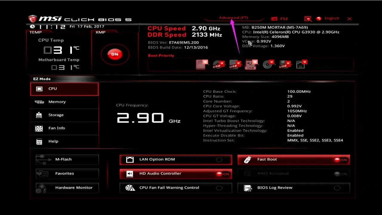 Enable Virtualization Technology (VT) on MSI computer and motherboard