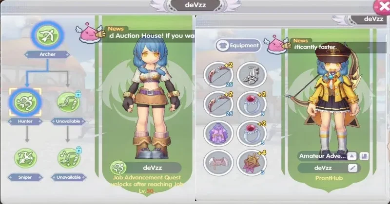 Ragnarok X Next Generation Archer Gear