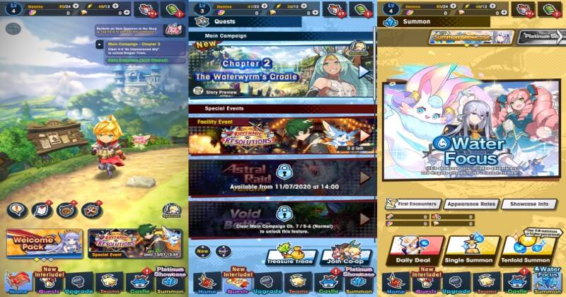 Dragalia Lost Menus