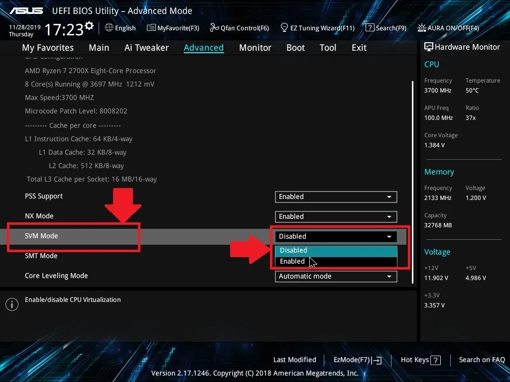 Enable Virtualization Technology (VT) on ASUS desktop and laptop