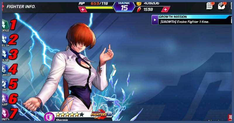 King of Fighters All-Star Leveling up Characters?