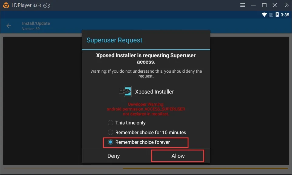 Set up Xposed Installer on your LDPlayer