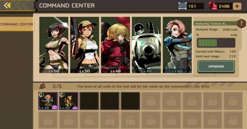 Metal Slug Commander Command Center