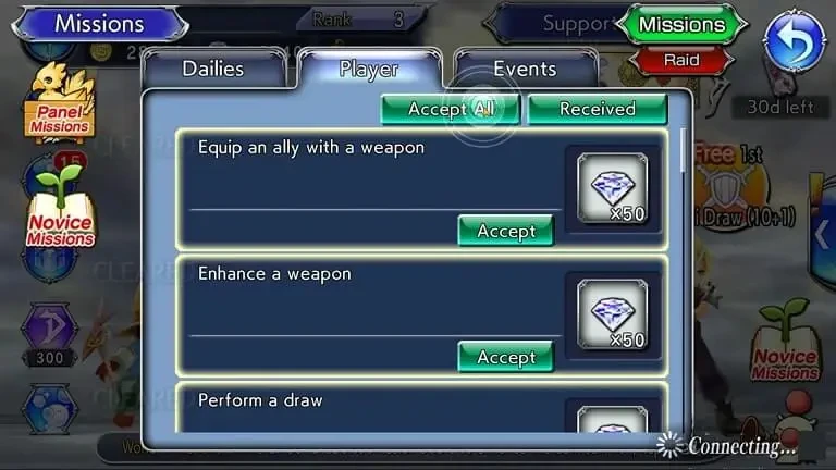 DISSIDIA FINAL FANTASY OO Missions