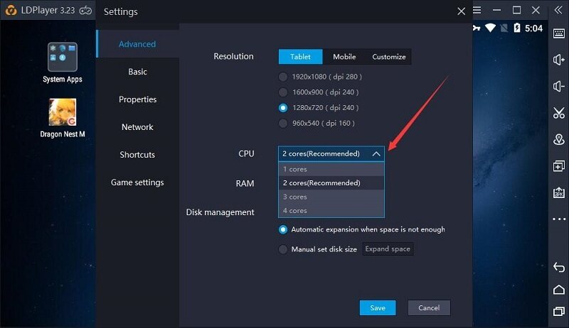 How to increase the CPU and RAM of LDPlayer