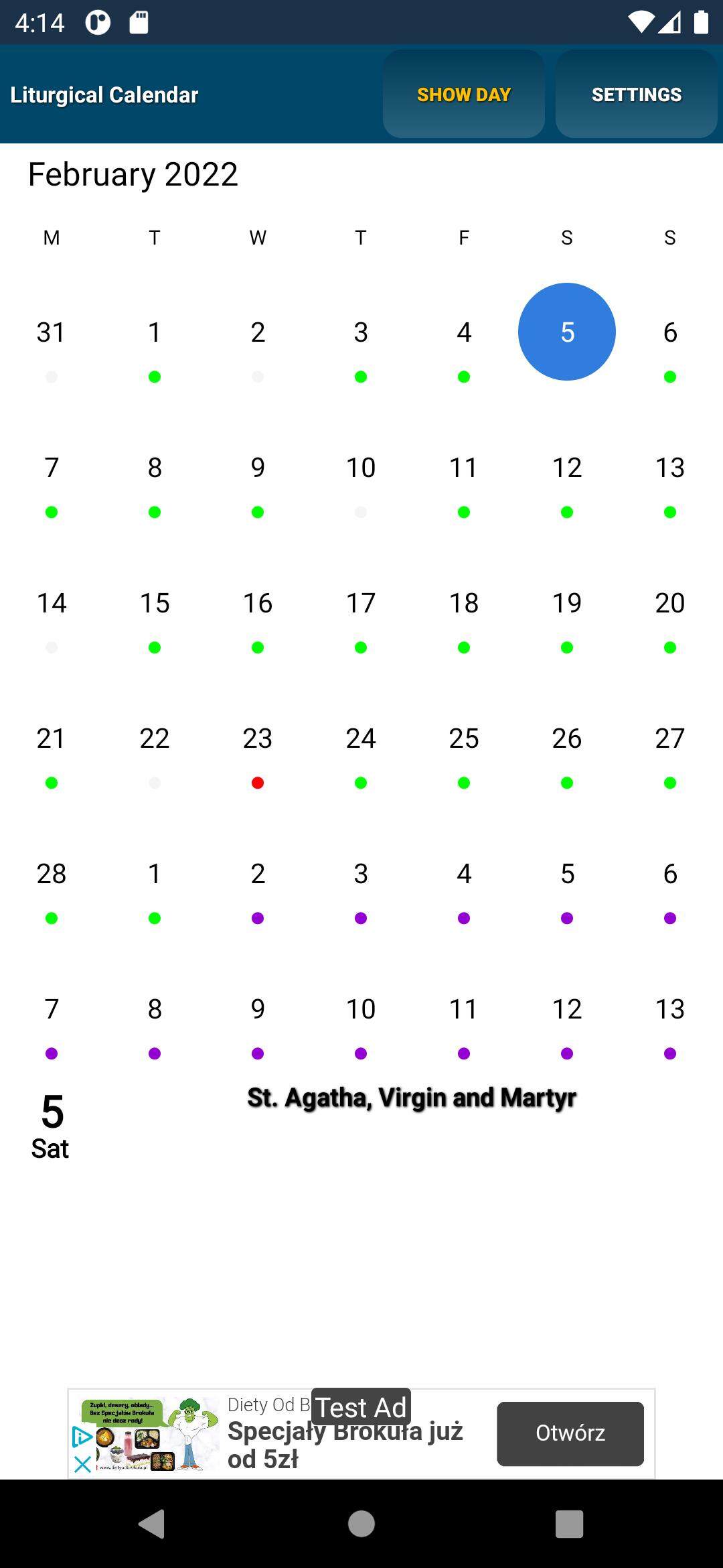 Liturgical Calendar