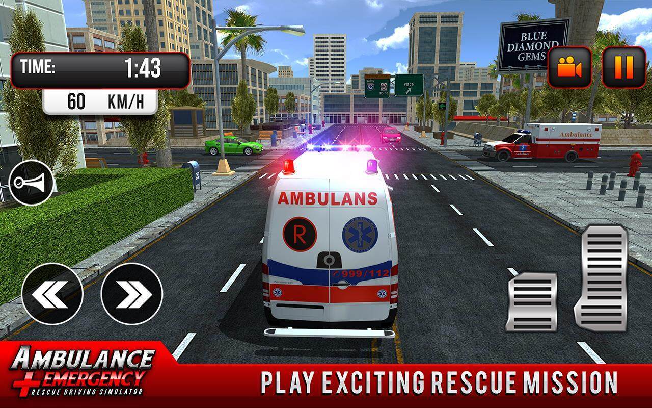 911 Ambulance City Rescue Game