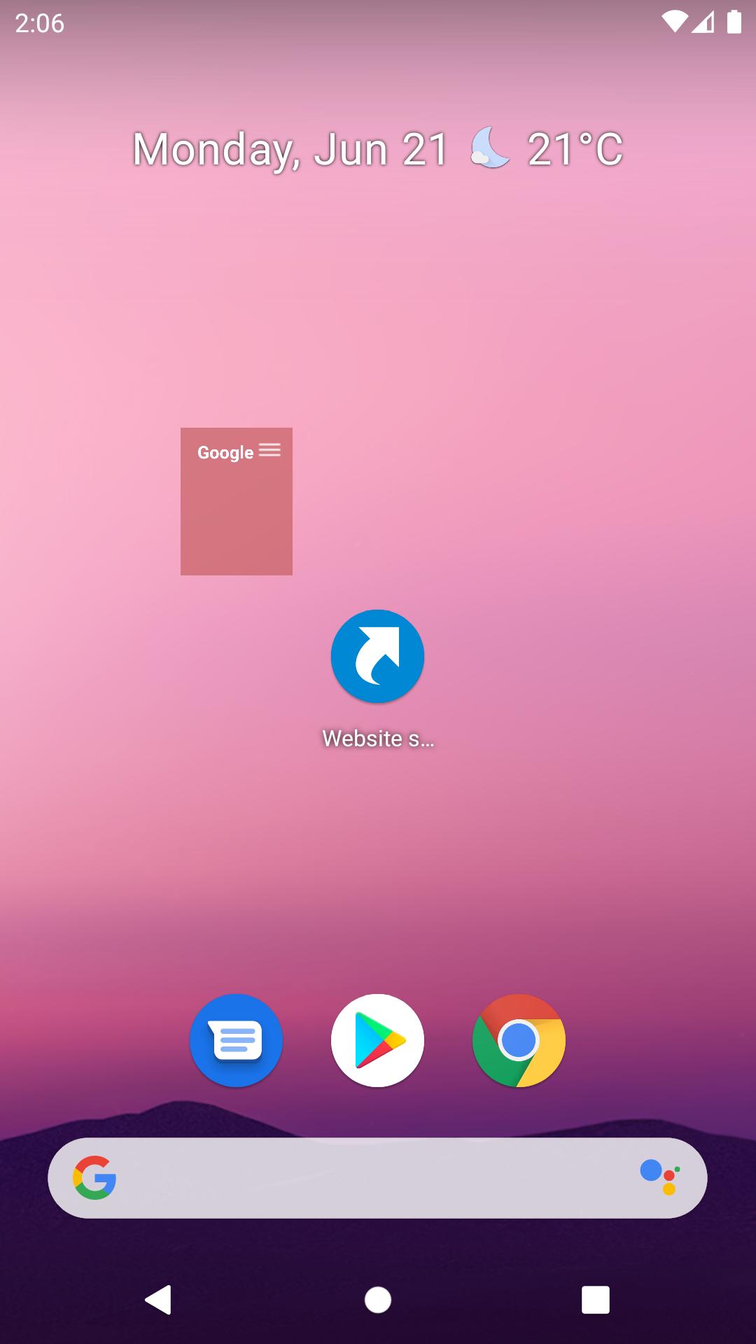 webpage shortcut widget