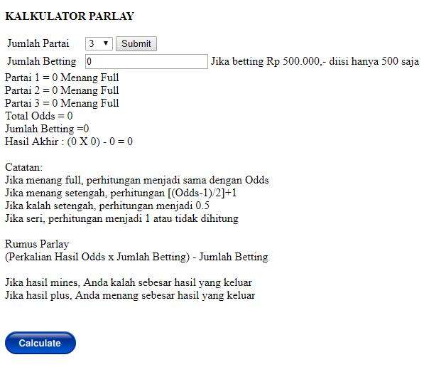 Kalkulator Hitung Parlay