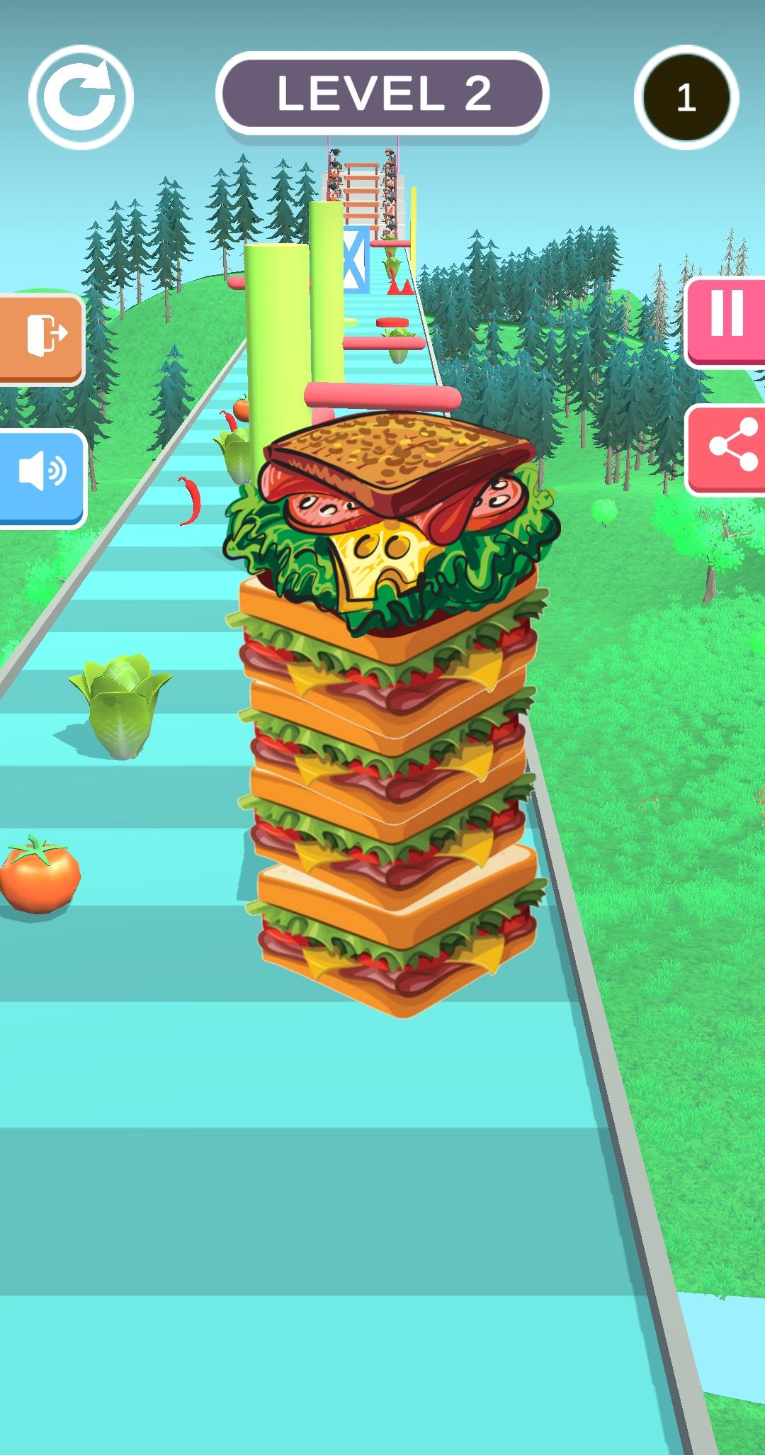 Sandwich breakfast runner 3D