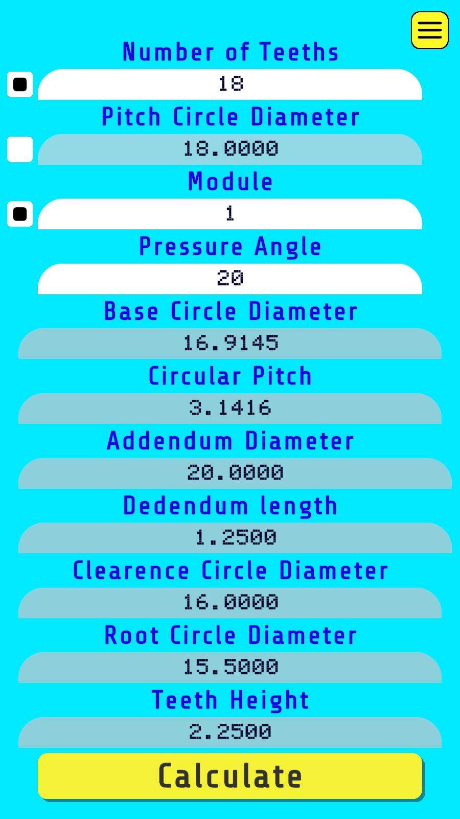 Spur Gear Calculator