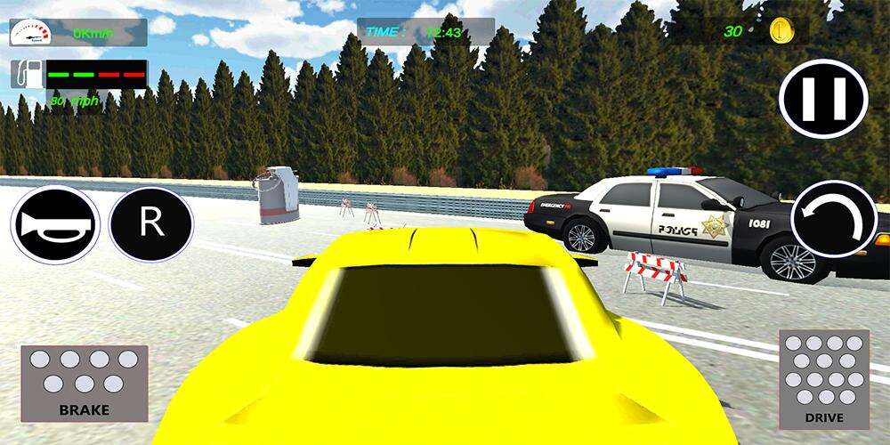 Course de voiture sport en 3D