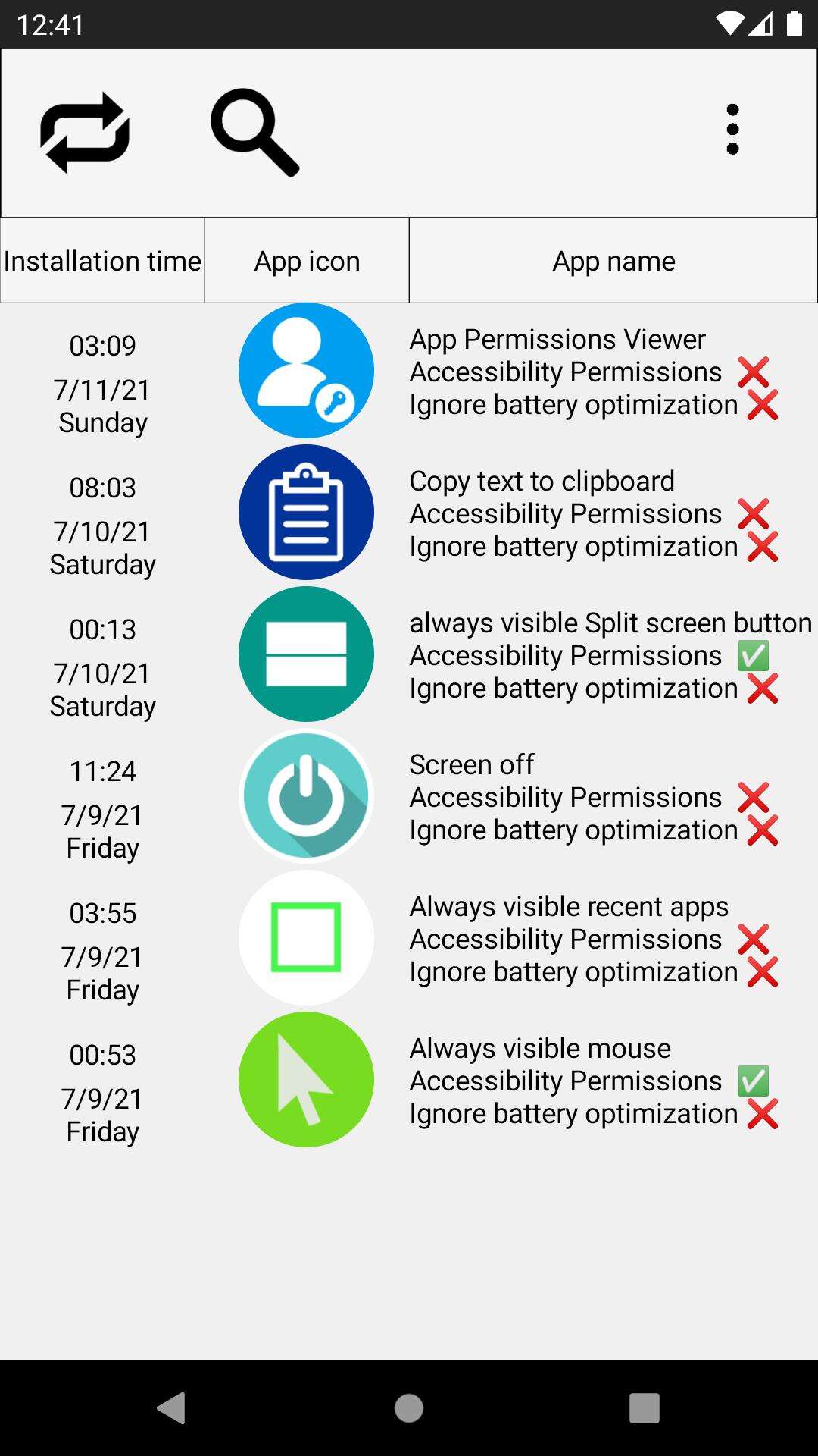 Accessibility Permissions View