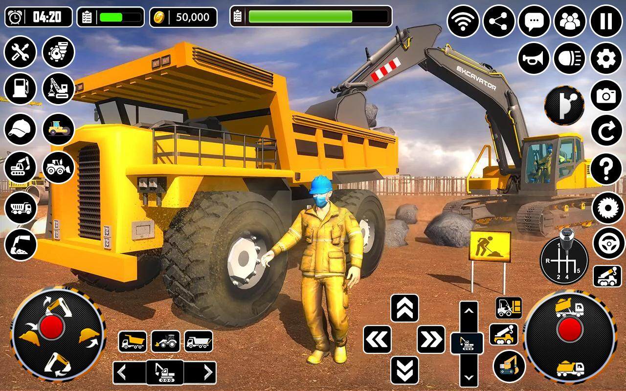 City Heavy Excavator Crane 3D