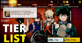 MHA - The Strongest Hero the Best PVP Hero Tier List